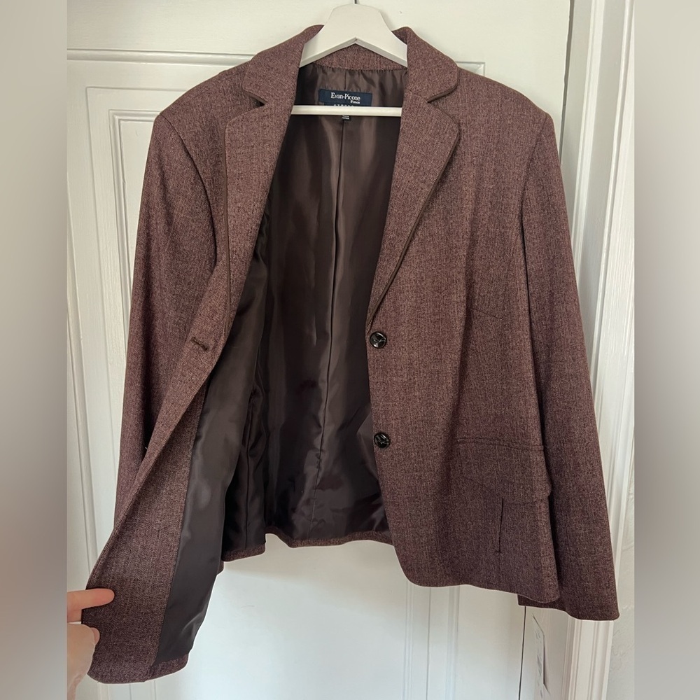 NWT Evan-Picone Women’s Blazer – Plus Size 18W, Chestnut Brown, Stretchy - Picture 7 of 11